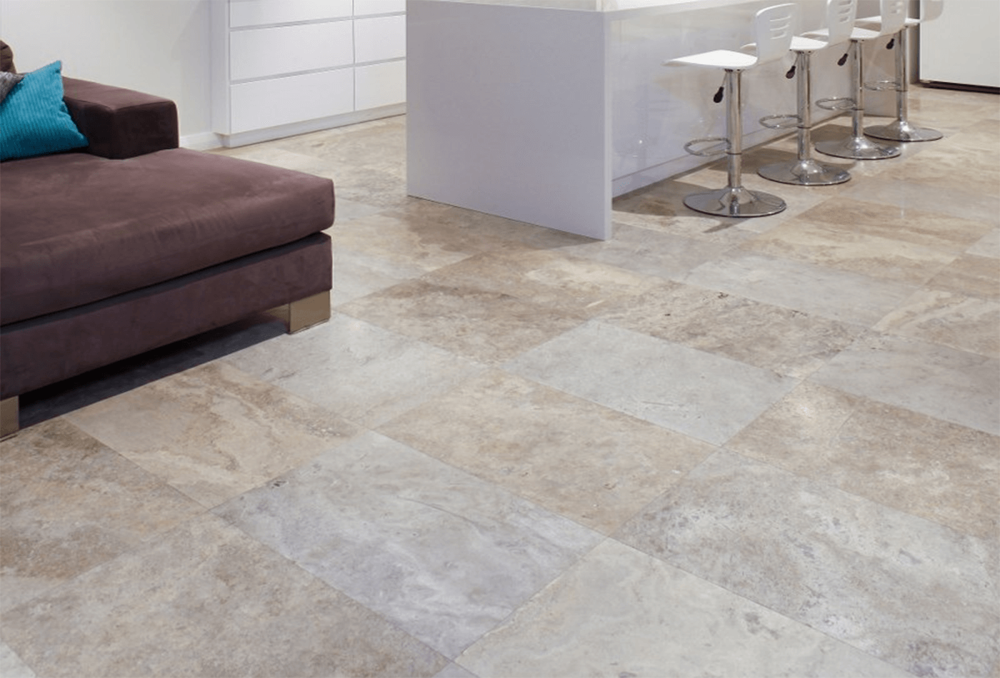 Silver And Filled Travertine Tiles A