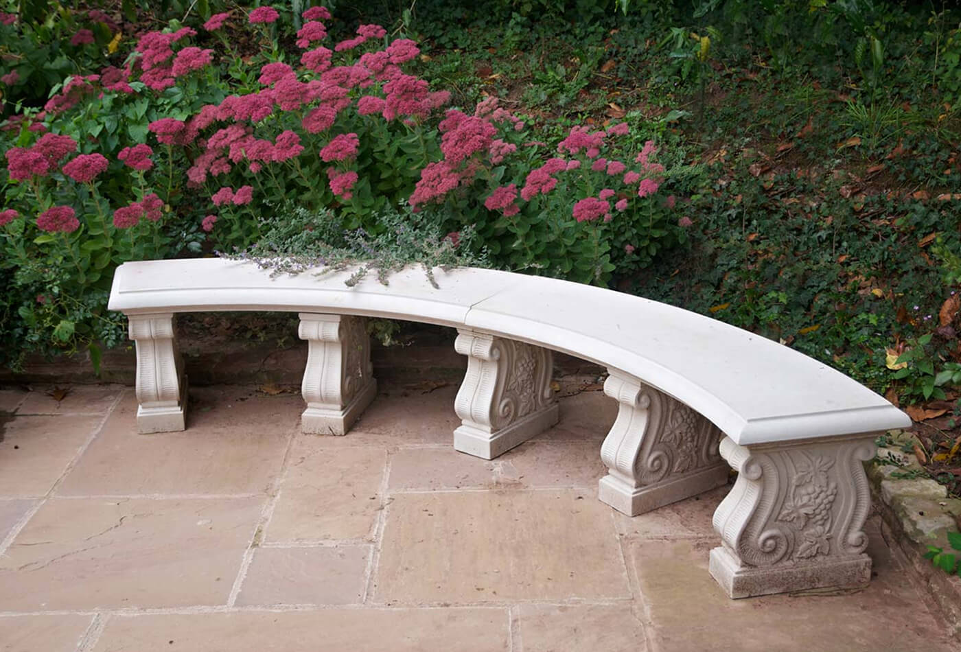 Curved Stone Bench To Transform Your Garden Space