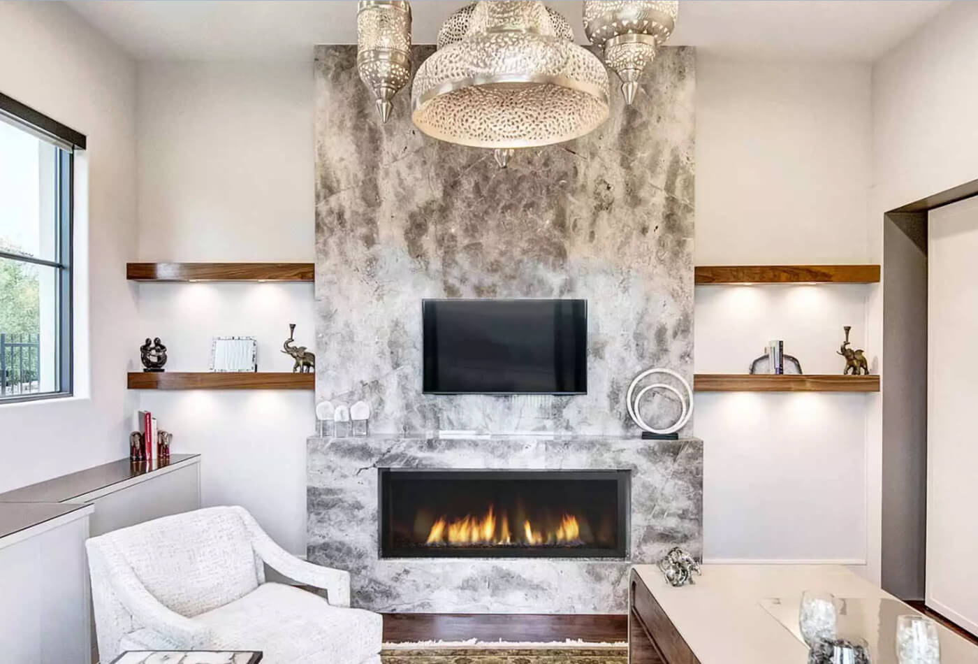 Stylish Marble Fireplace To Upgrade Your Home Interior
