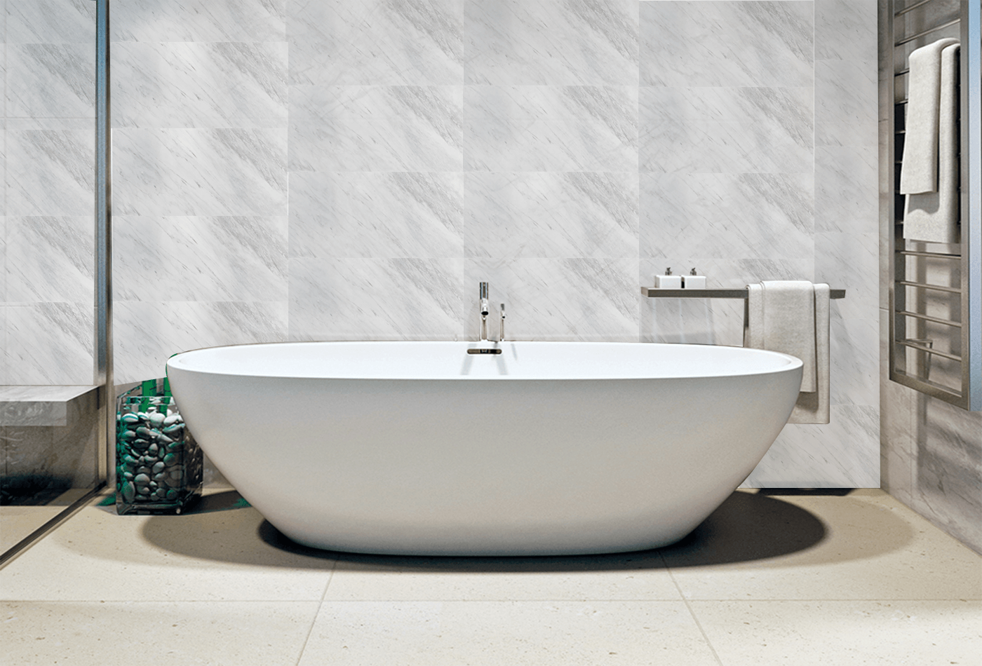 Volakas Marble Tile; For Everyday Clean and Fresh Look