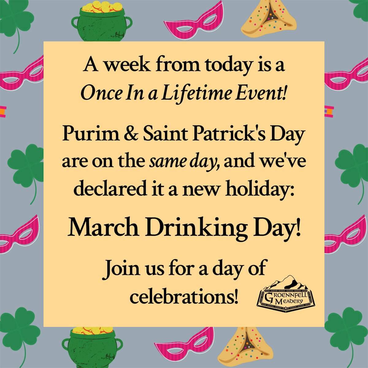 Thursday Fun Fact 3-10:  March Drinking Day