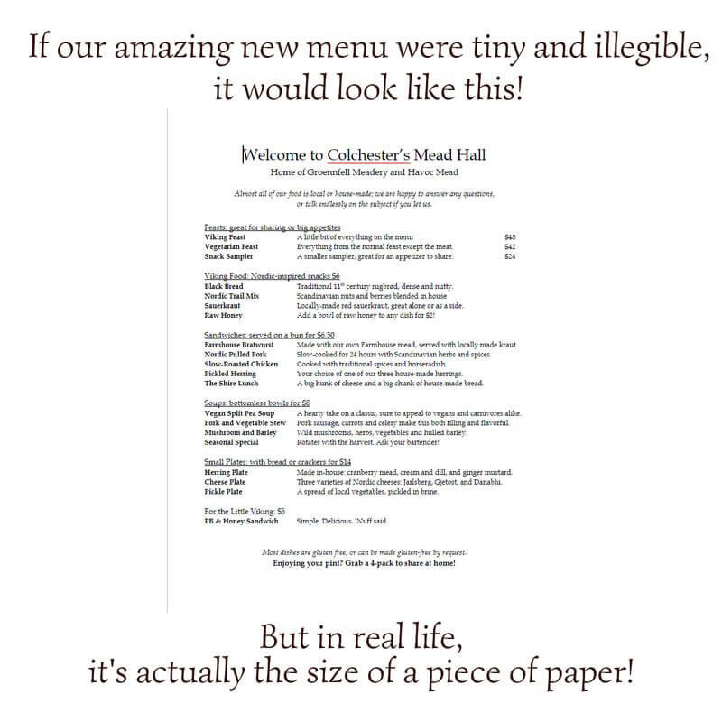 Thursday Fun Fact 3-8: New Menu