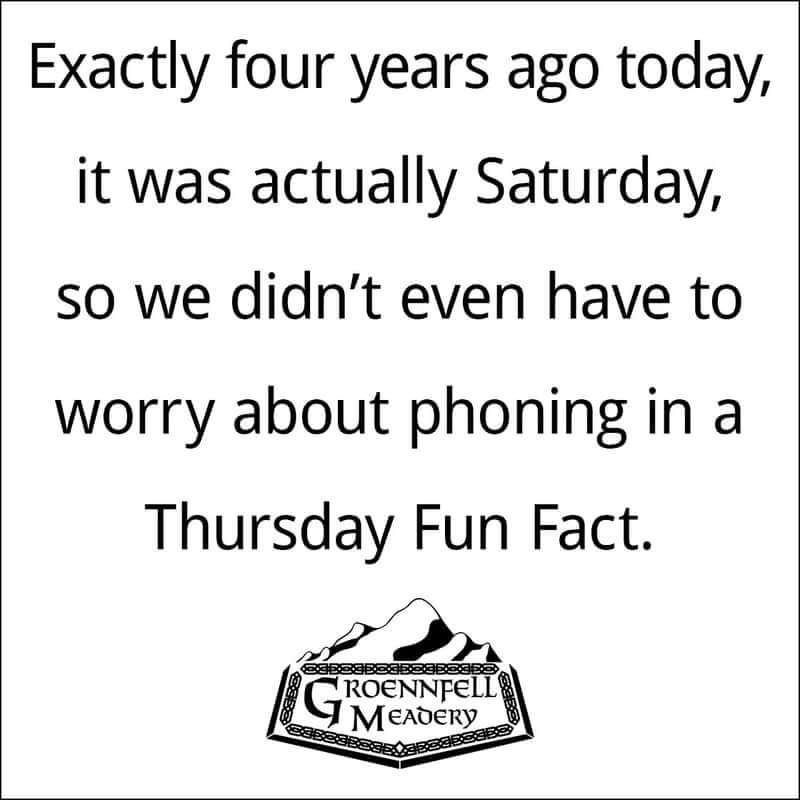 Thursday Fun Fact 6-7: Four Years Ago