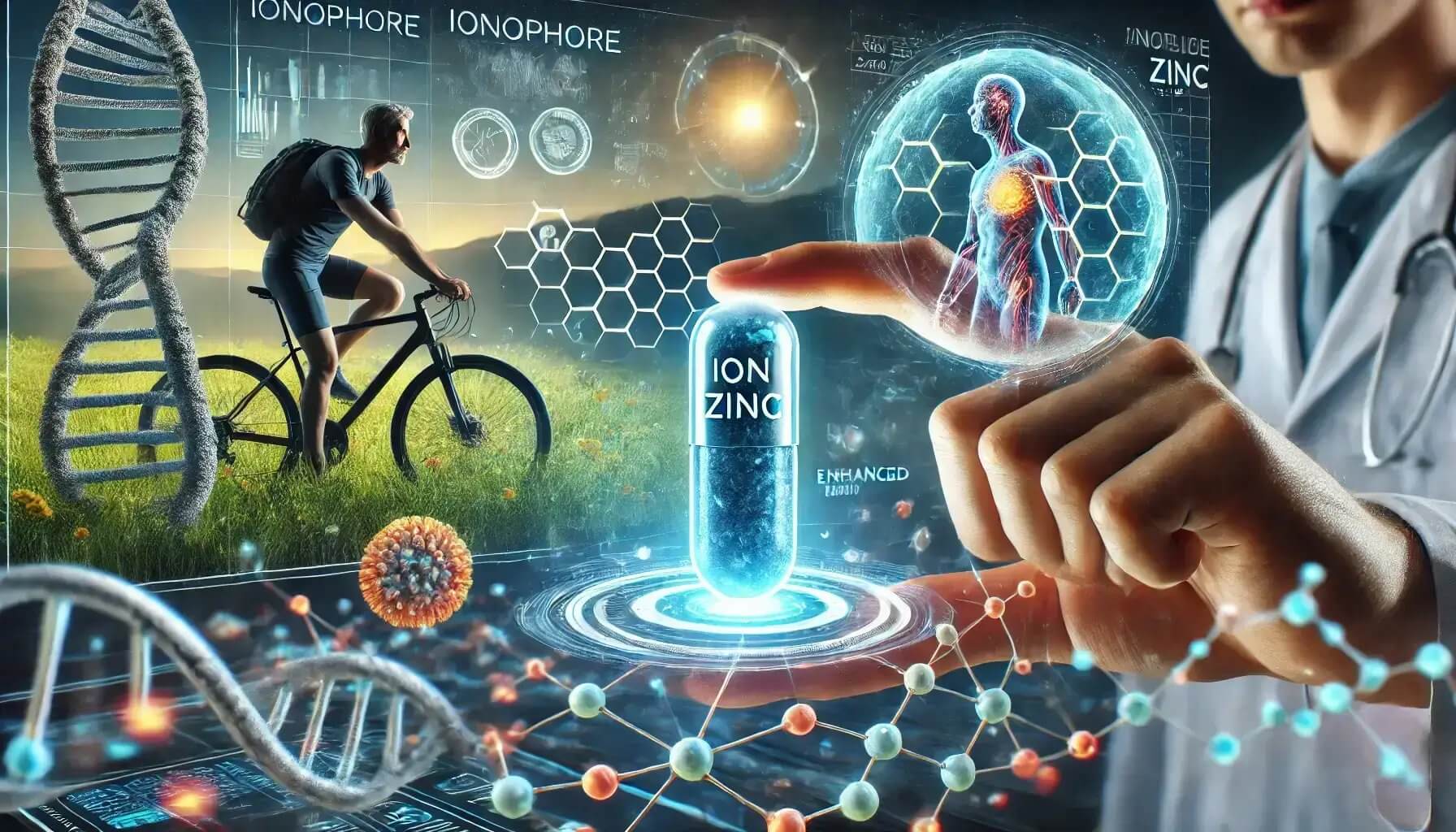 Ionophore zinc supplements demonstrating enhanced mineral absorption for longevity and optimal health benefits through advanced delivery systems