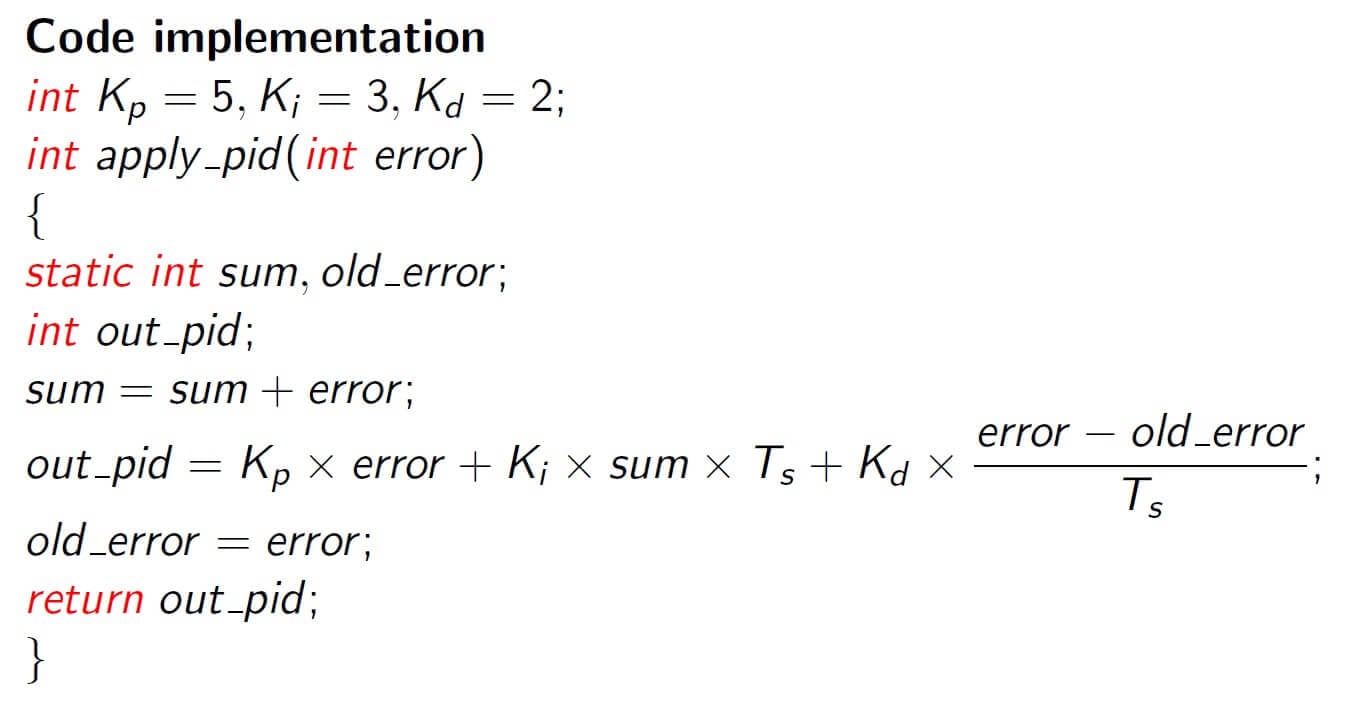 PID implementation in C