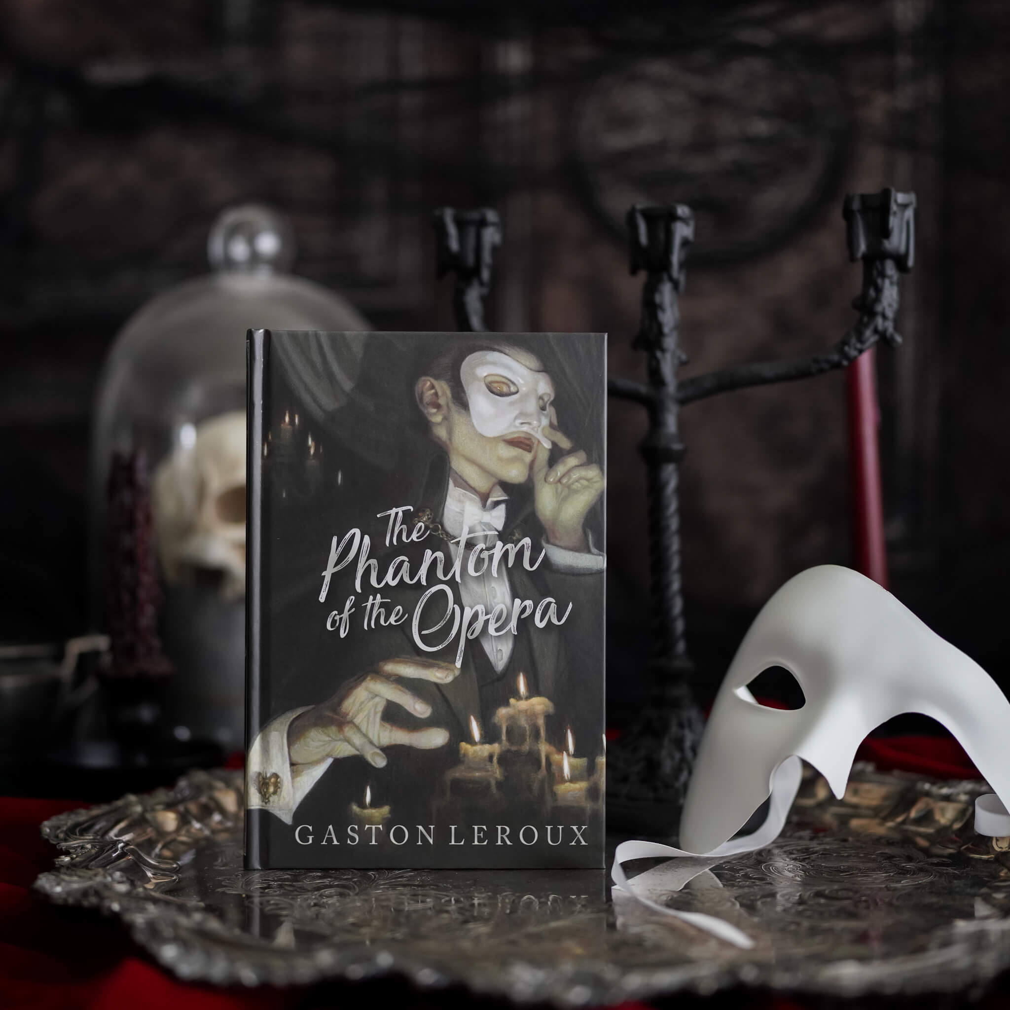 The Phantom of the Opera LitJoy Classic cover with mask and candelabra