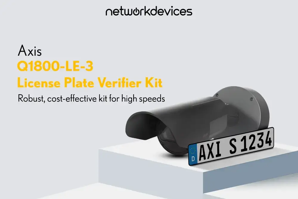 AXIS Q1800-LE-3 License Plate Verifier Kit – High-speed ANPR camera for license plate recognition, designed for traffic monitoring and smart city solutions.