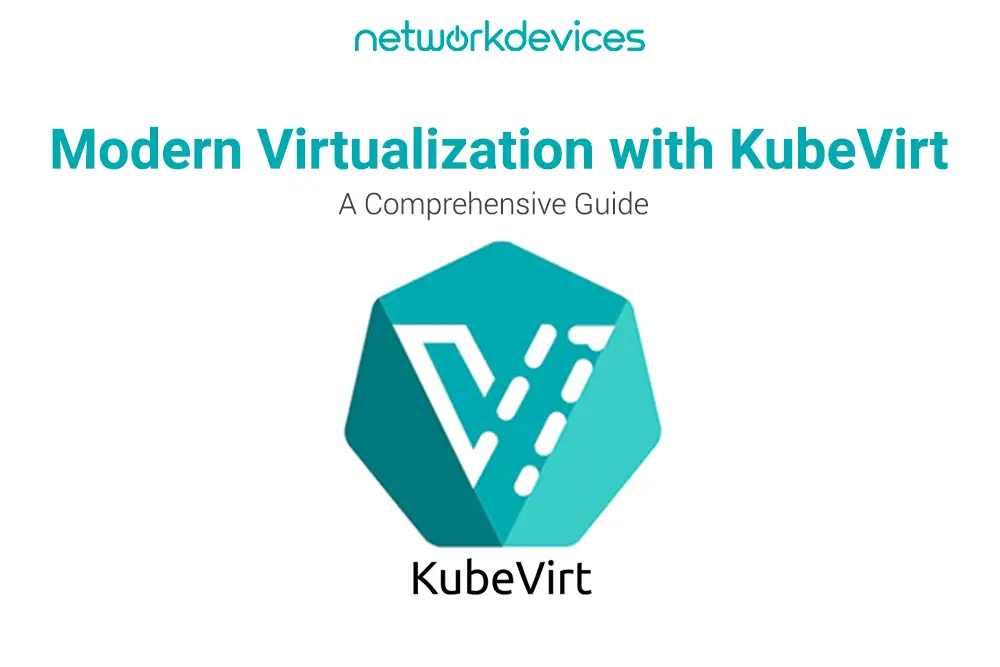 Modern Virtualization with KubeVirt: A Comprehensive Guide – NetworkDevices logo and KubeVirt icon