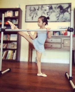 Philomena at the age of 5 with her first barre