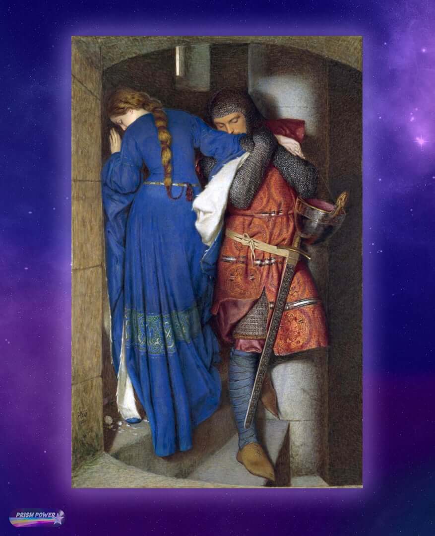 Hellelil and Hildebrand, the Meeting on the Turret Stairs by Frederic William Burton, for Ep.04 of Prism Power, "Storytelling with Color."