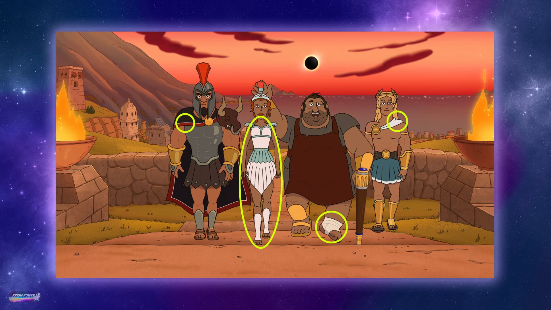 The gods of Krapopolis with pure white on their clothing, for Ep.04 of Prism Power, "Storytelling with Color."
