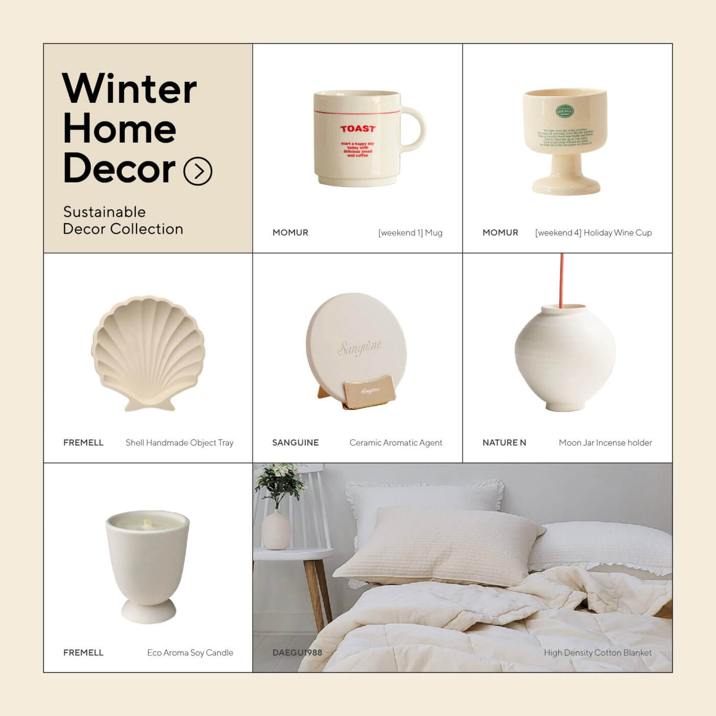 Our sustainable decor collection 🏡❄️
