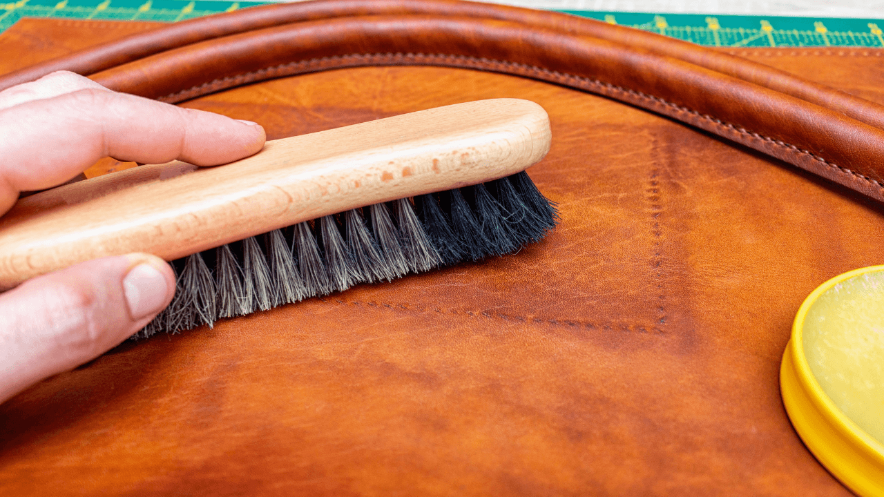 leather brush