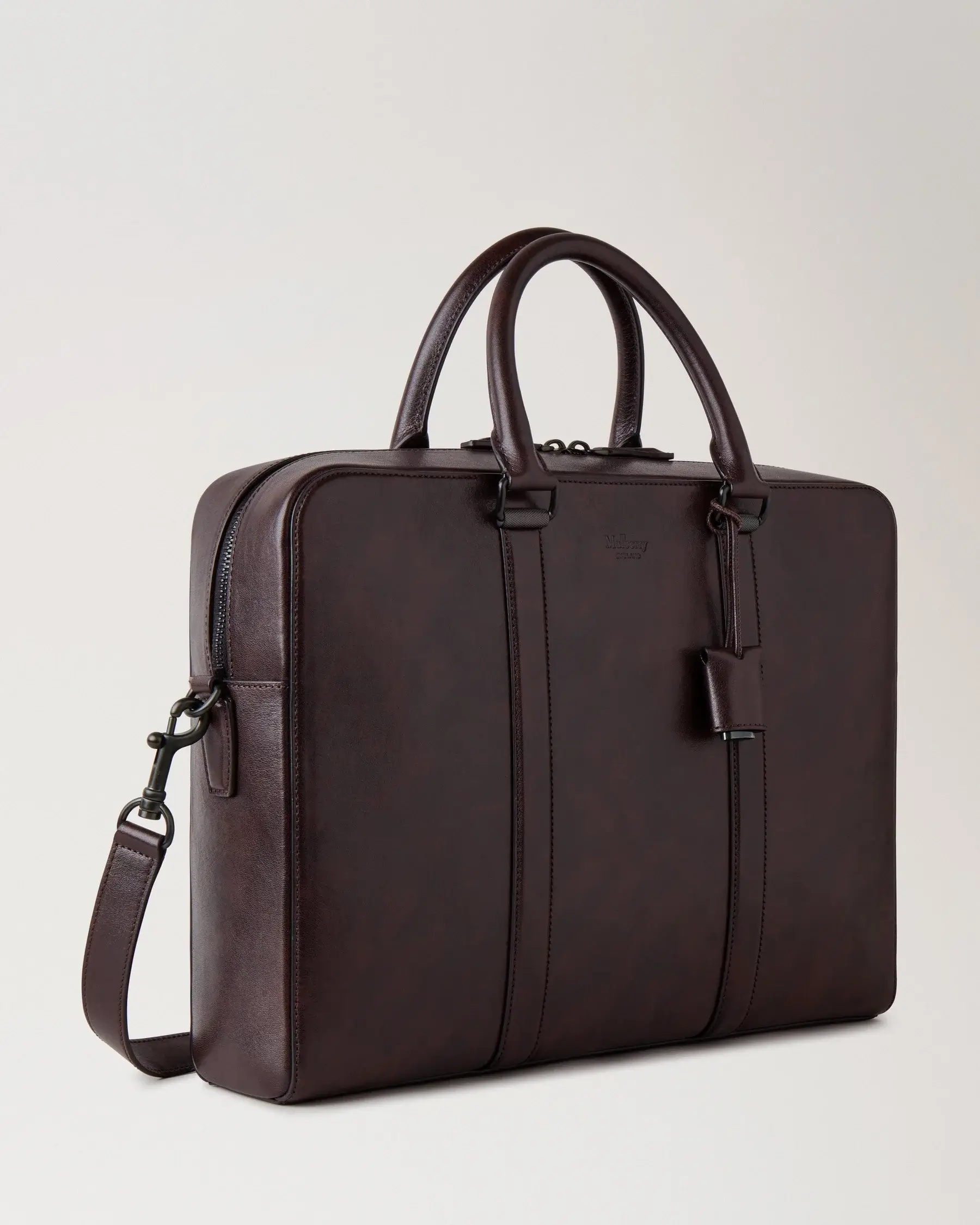 Mulberry Camberwell Briefcase Dark Chocolate Two Tone Leather