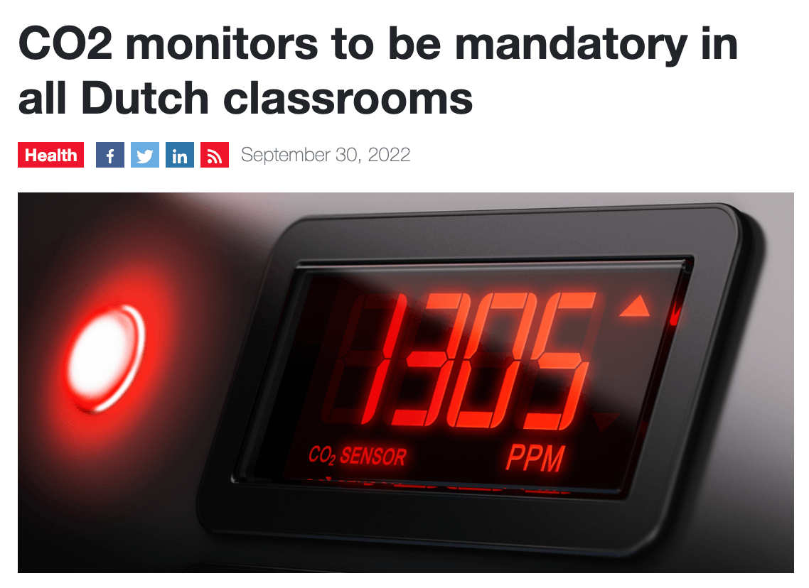 CO2 monitors to be mandatory in all Dutch classrooms