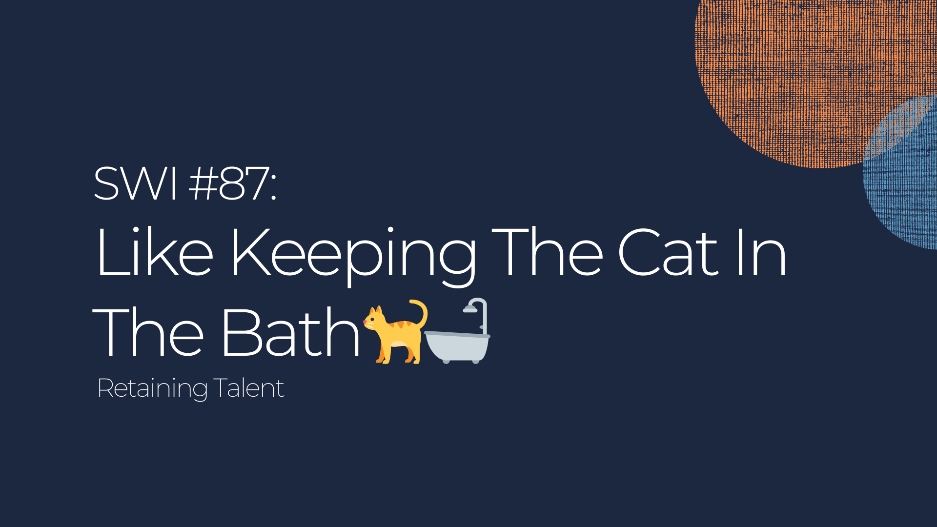 Retaining Talent: Like Keeping The Cat In The Bath - SWI #87