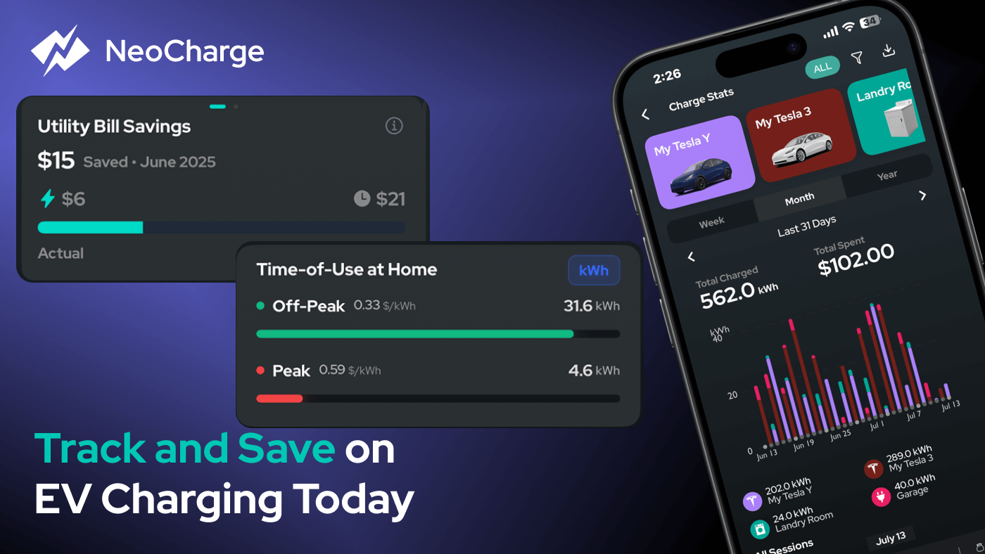 Off-Peak EV Charging with TOU Rates with the NeoCharge App