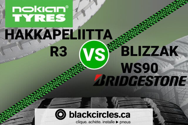 Le Hakkapeliitta R3 de Nokian vs le Blizzak WS90 de Bridgestone