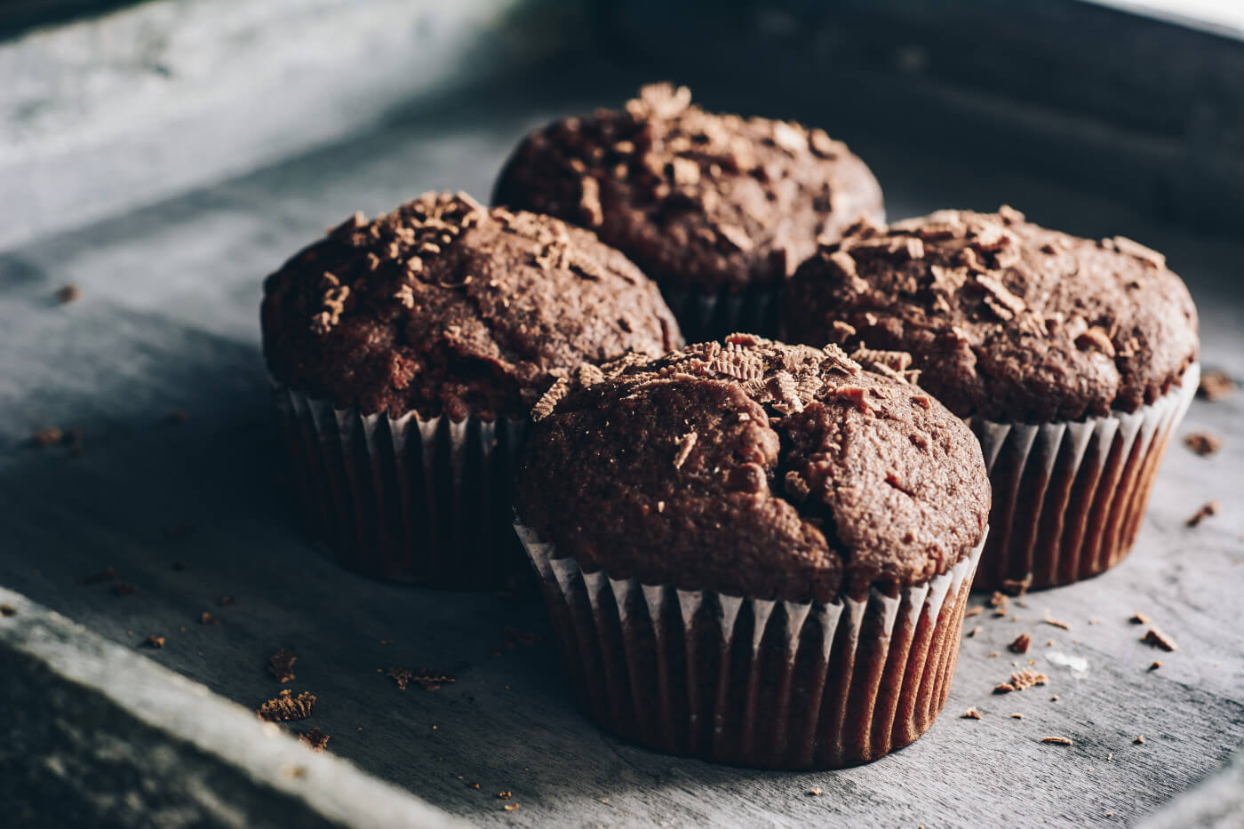 Easy, High Protein Double Chocolate Muffins
