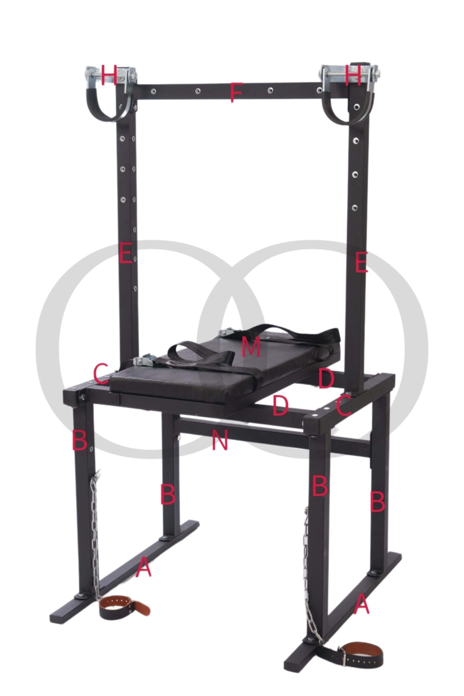 Roomsacred Full Access Bondage Restraint Table Adjustable BDSM Gyno Chair