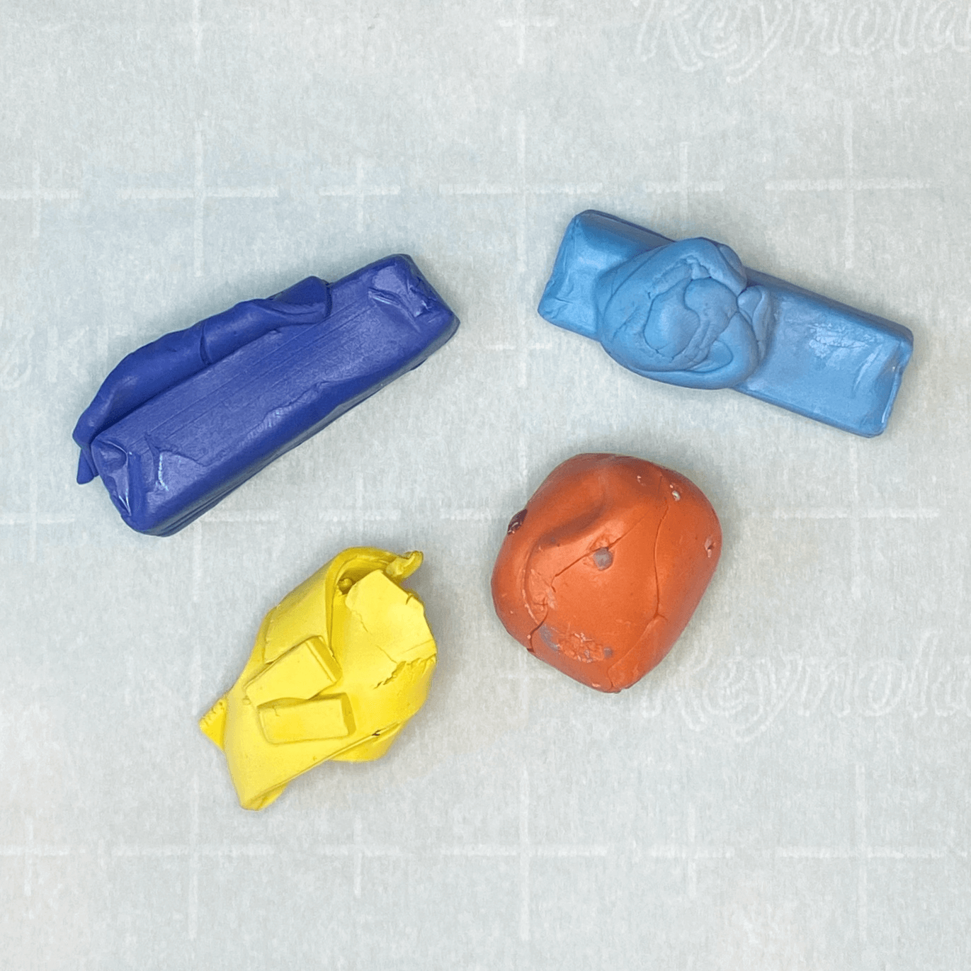 4 colors of polymer clay