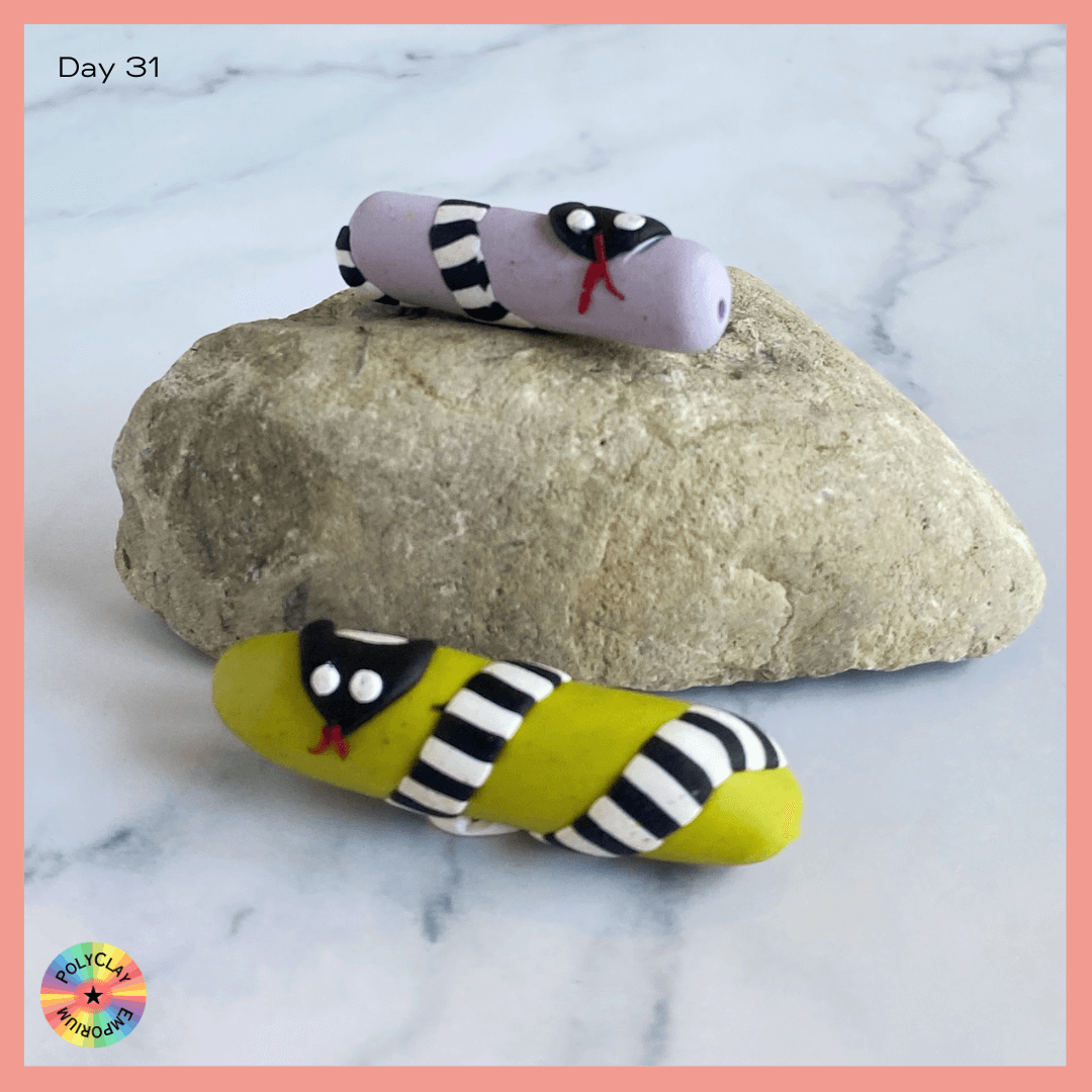 Polymer Clay Snake Beads