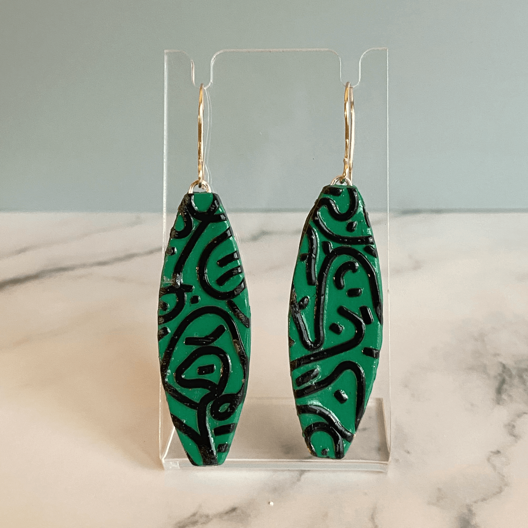 Polymer Clay Elegant Graffiti Earrings