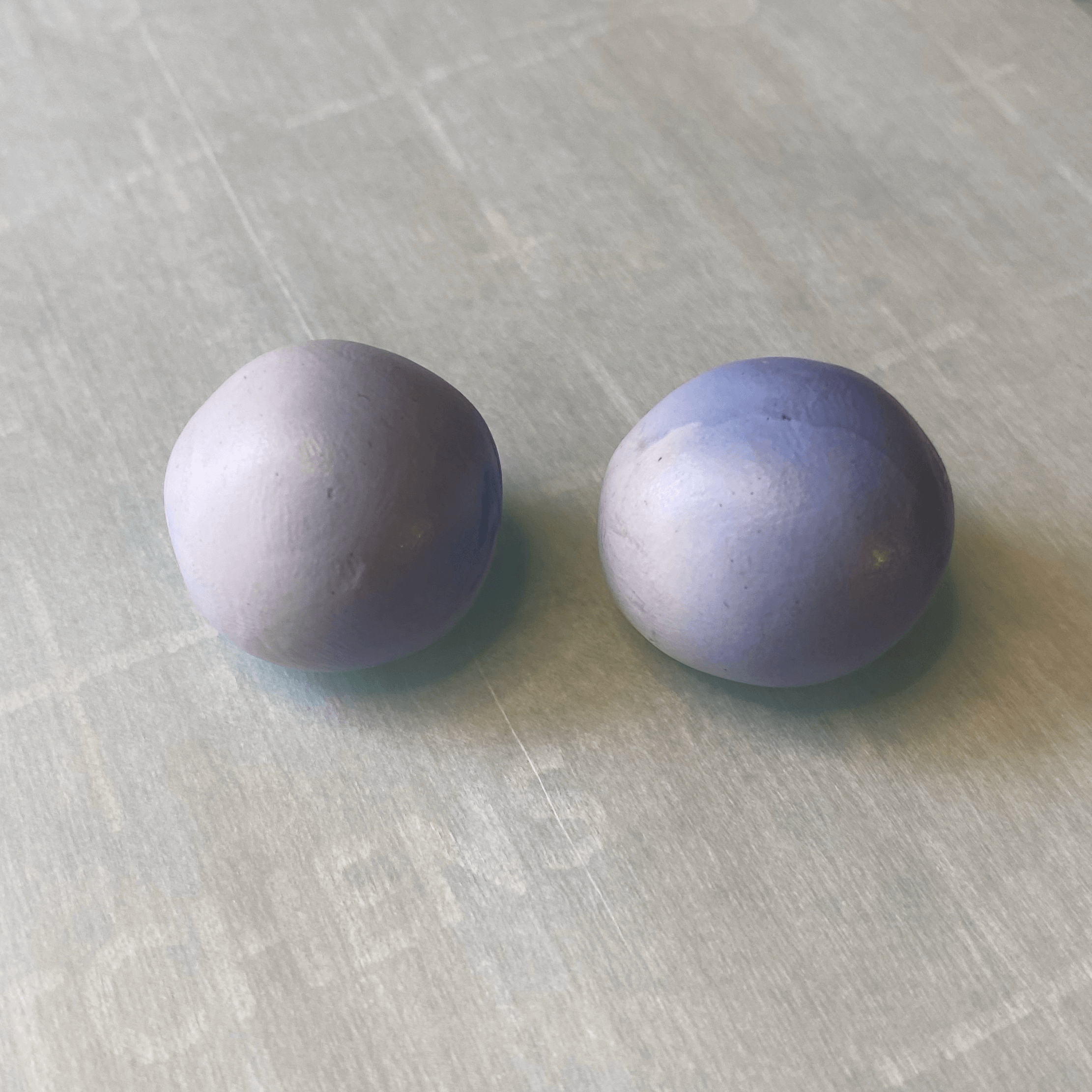 Two beautiful polymer clay blue to white ombre beads.