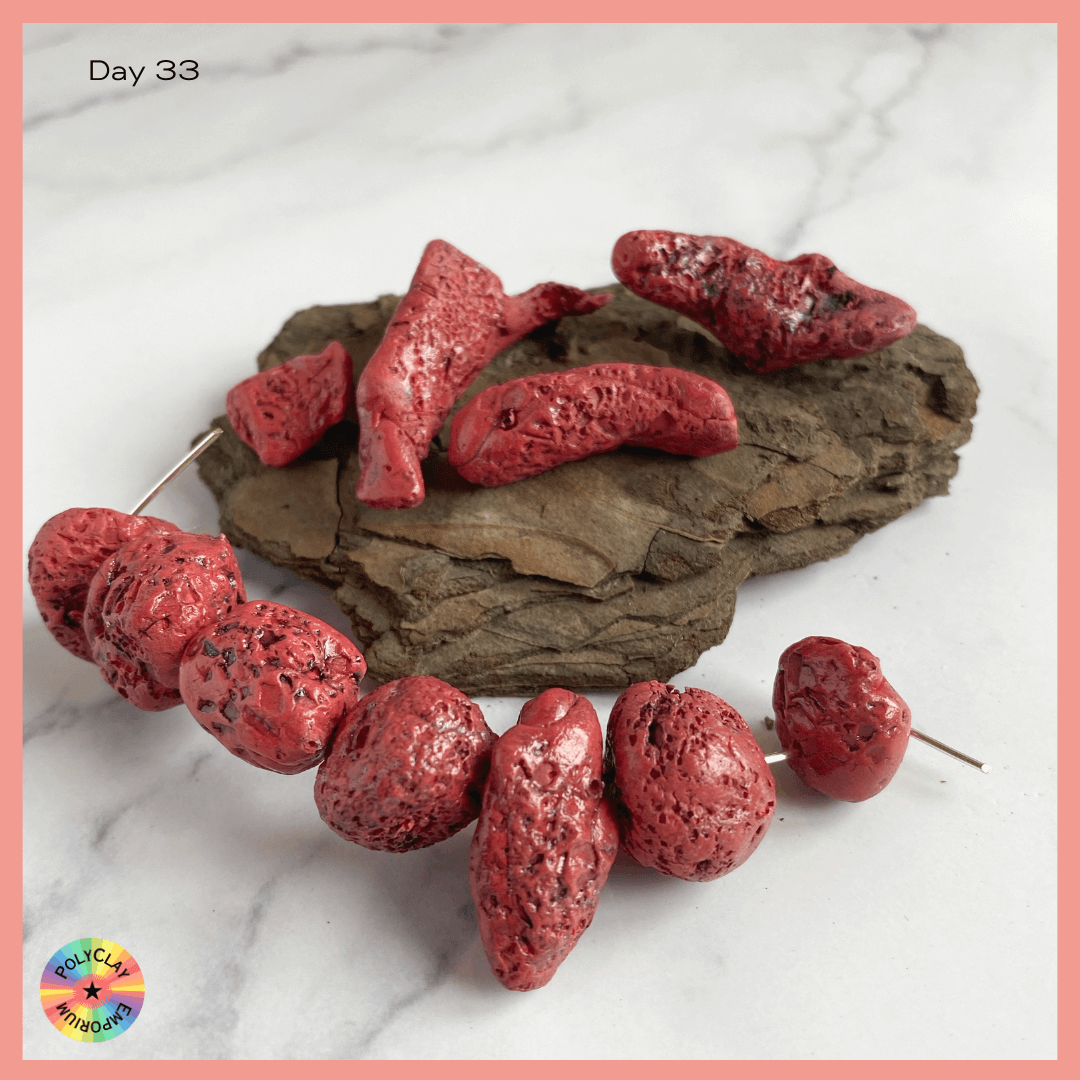 Polymer clay- faux coral beads