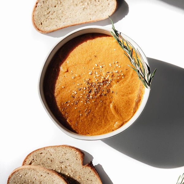 Creamy Butternut Squash Soup with Toasted Garlic AWG Bread