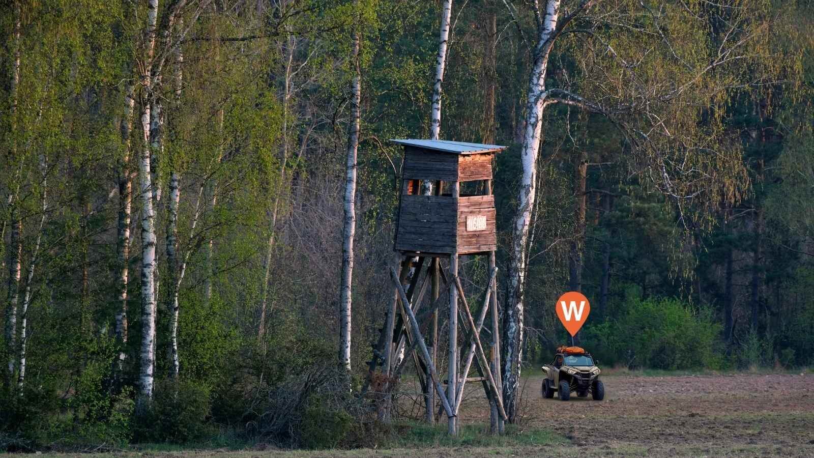 ATV GPS Tracker parked at hunting camp