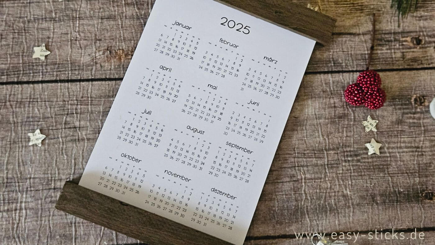 Kalender mit Bastelklötzchen - Last Minute Geschenkideen