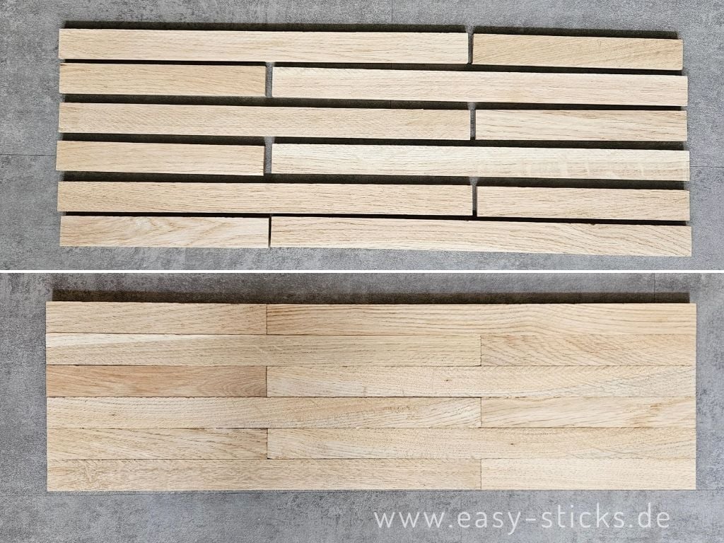 Bodenplatte des Dekotabletts aus Easy-Sticks wird zusammengelegt und erklebt