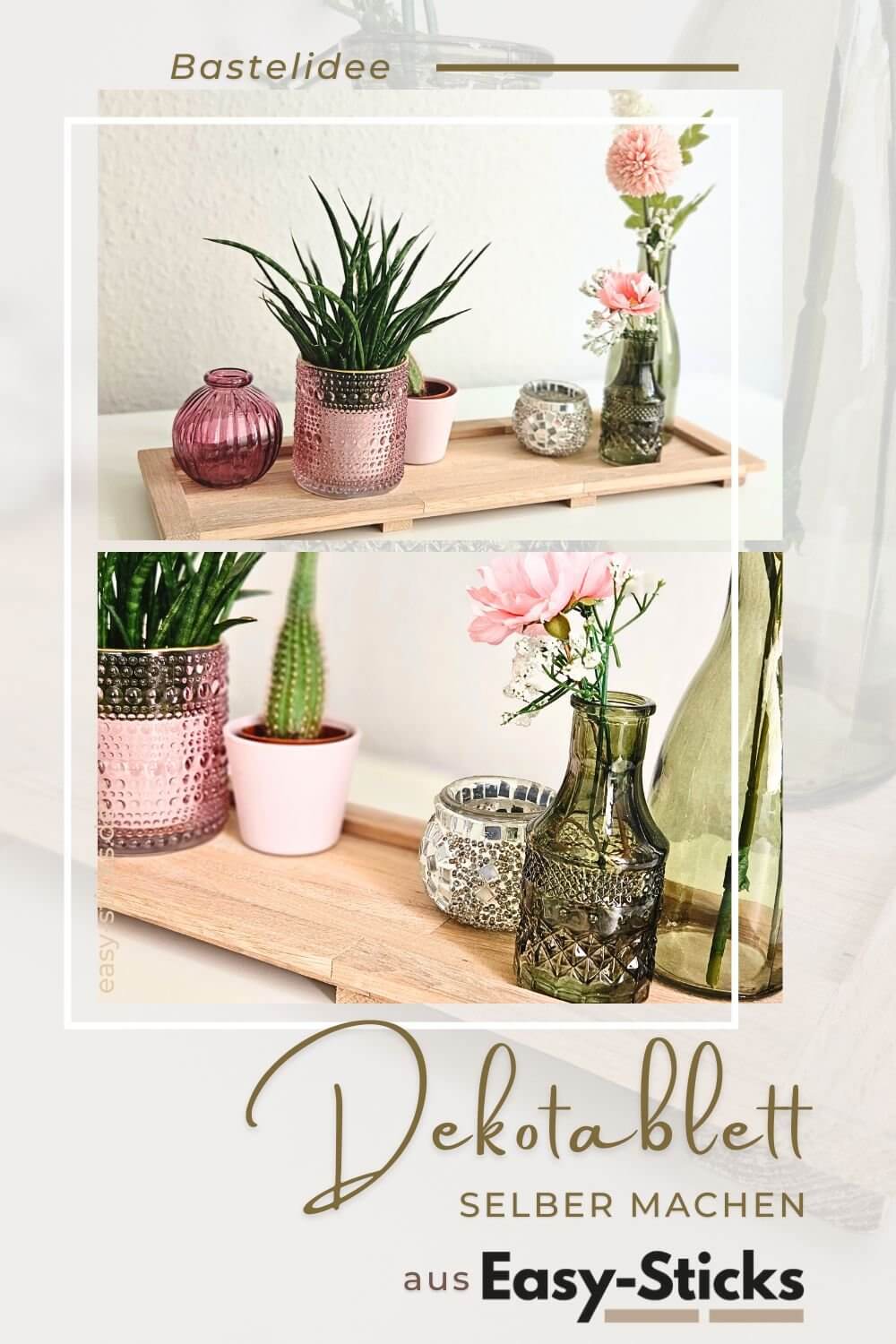 Pinterest anleitung Dekotablett selber machen aus Easy-Sticks