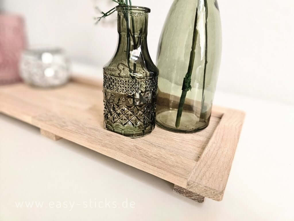 Dekotablett aus Easy-Sticks fertig gebastelt
