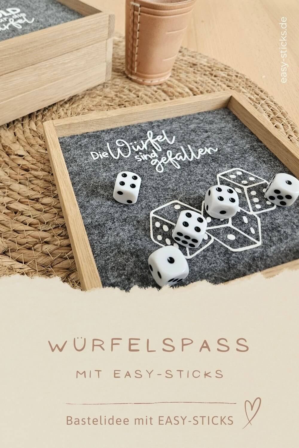 Würfelspaß mit Easy-Sticks DIY Würfeltablett