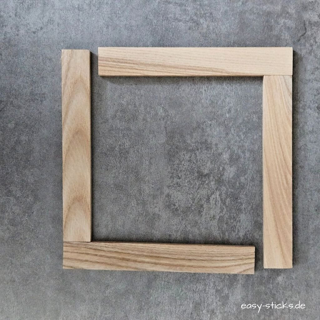 Gedrehte Winkel für quadratischen Rahmen