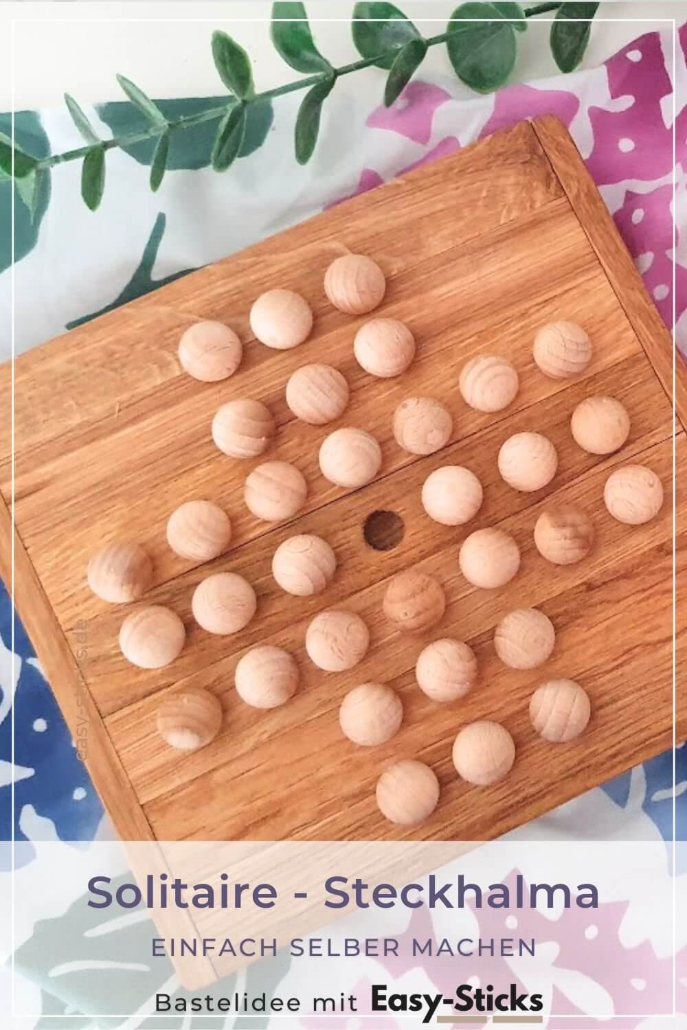 Anleitung Solitaire aus Holzklötzchen basteln