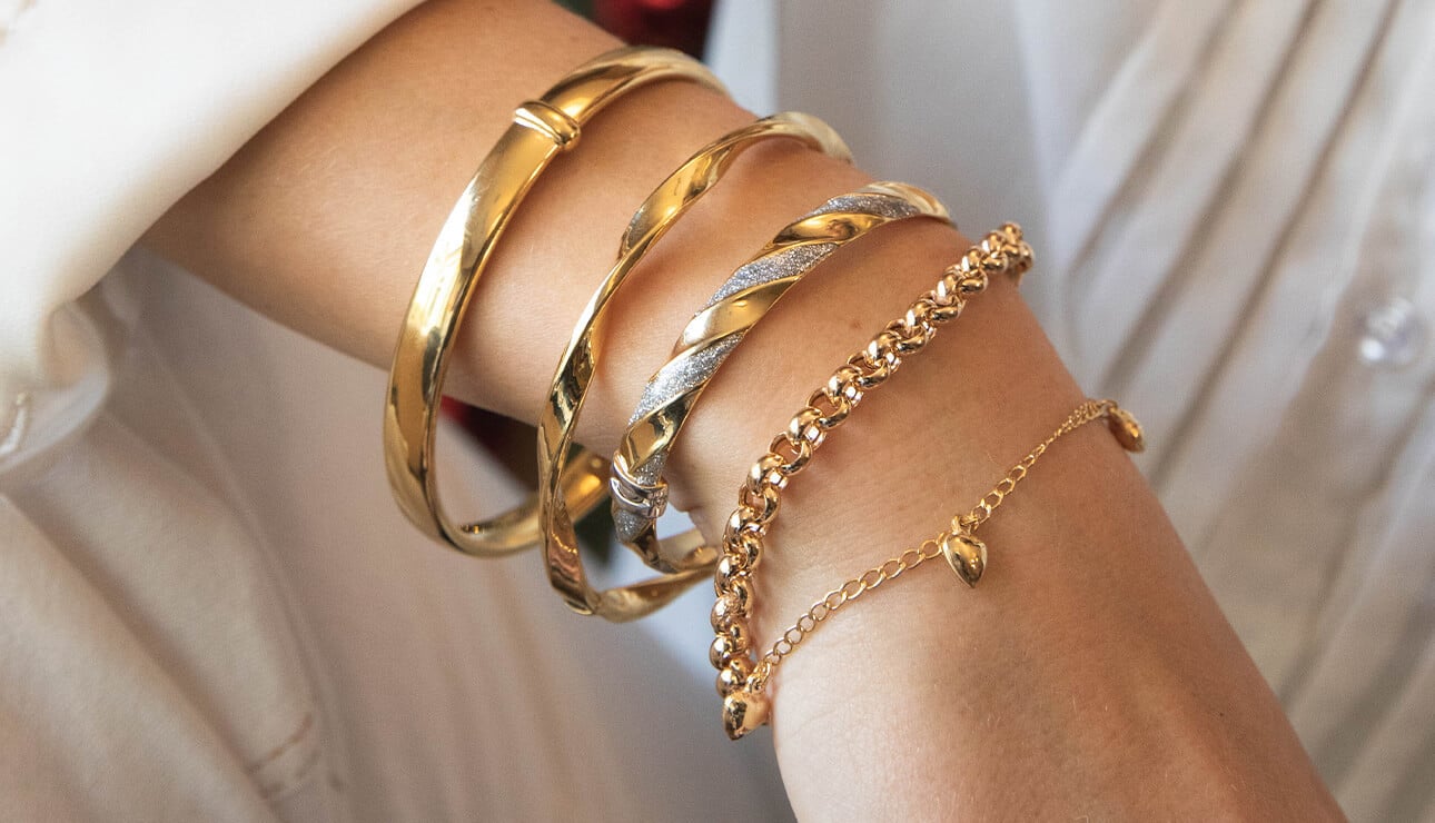 Selena Cuff Bracelet Set of 3 in Rose Gold