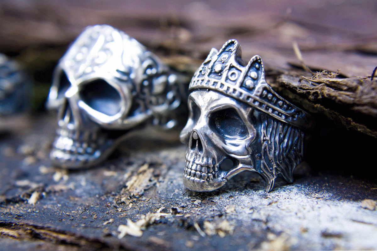 Silver skull rings