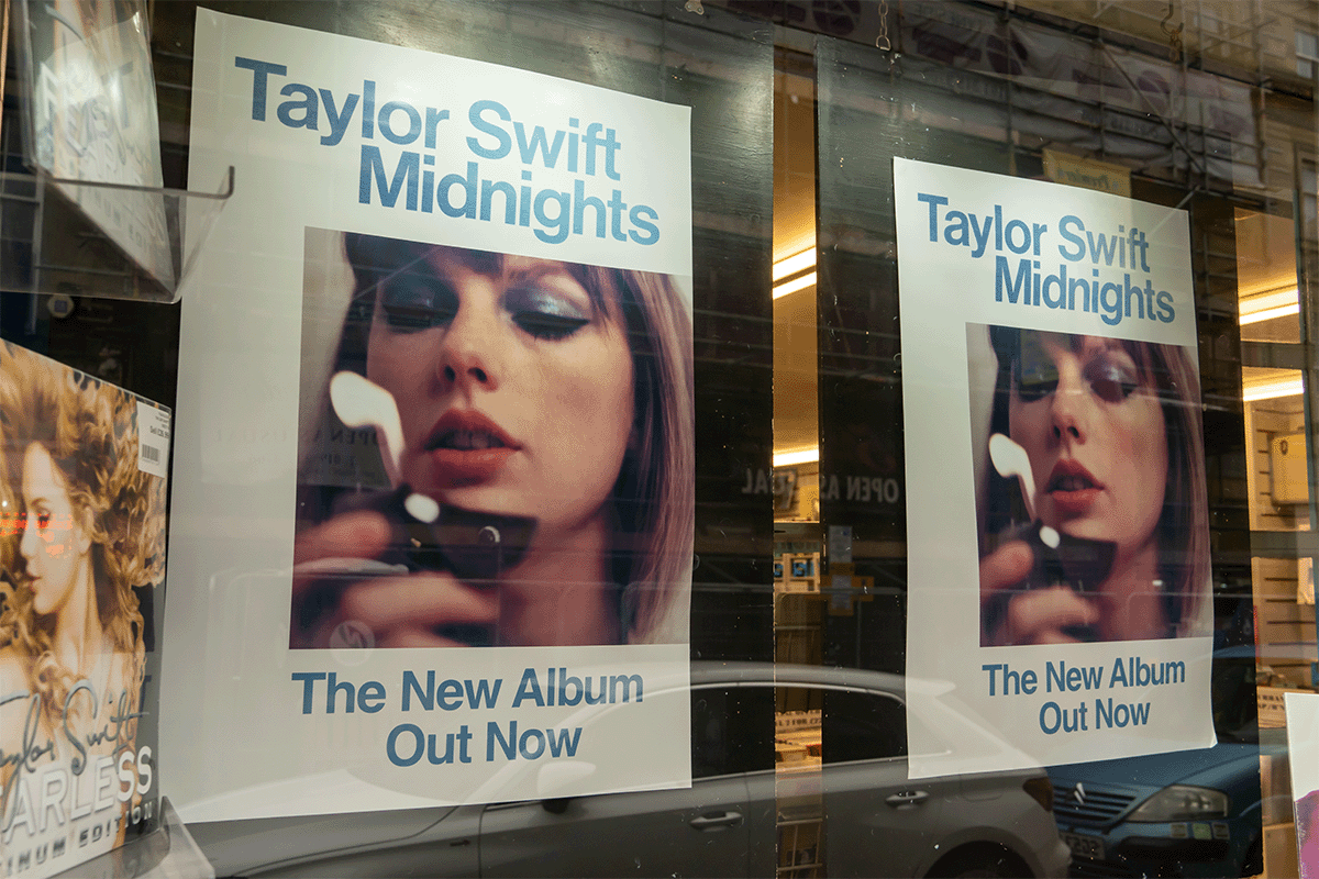 Taylor Swift Midnights signage 