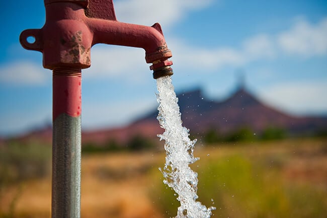 Photo of water flowing from borehole in Spain