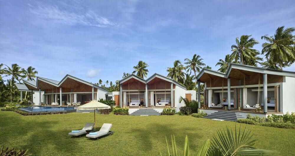 the hotel rooms at Waldorf Asteria in the Seychelles in the day time