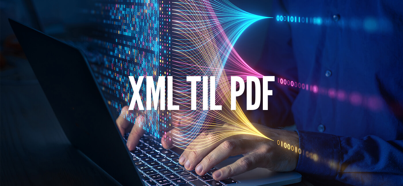 Vores avancerede XML-til-PDF-løsning giver dig mulighed for at automatisere hele processen fra data til færdige trykfiler – direkte fra din hjemmeside eller dit ordresystem – og uden behov for manuel håndtering.