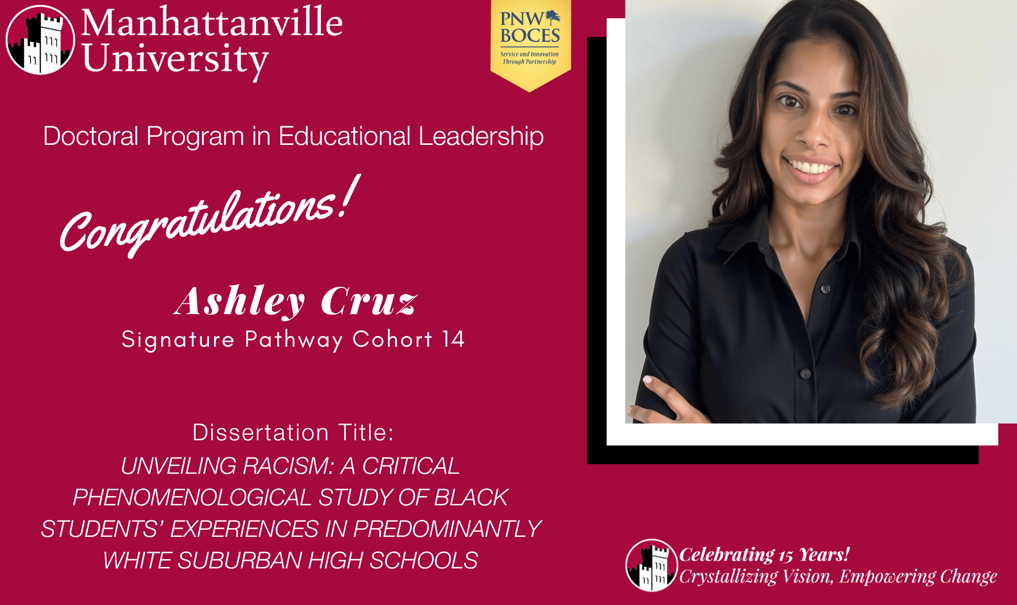 Successful Final Dissertation Defense - Congratulations to Ashley Cruz!