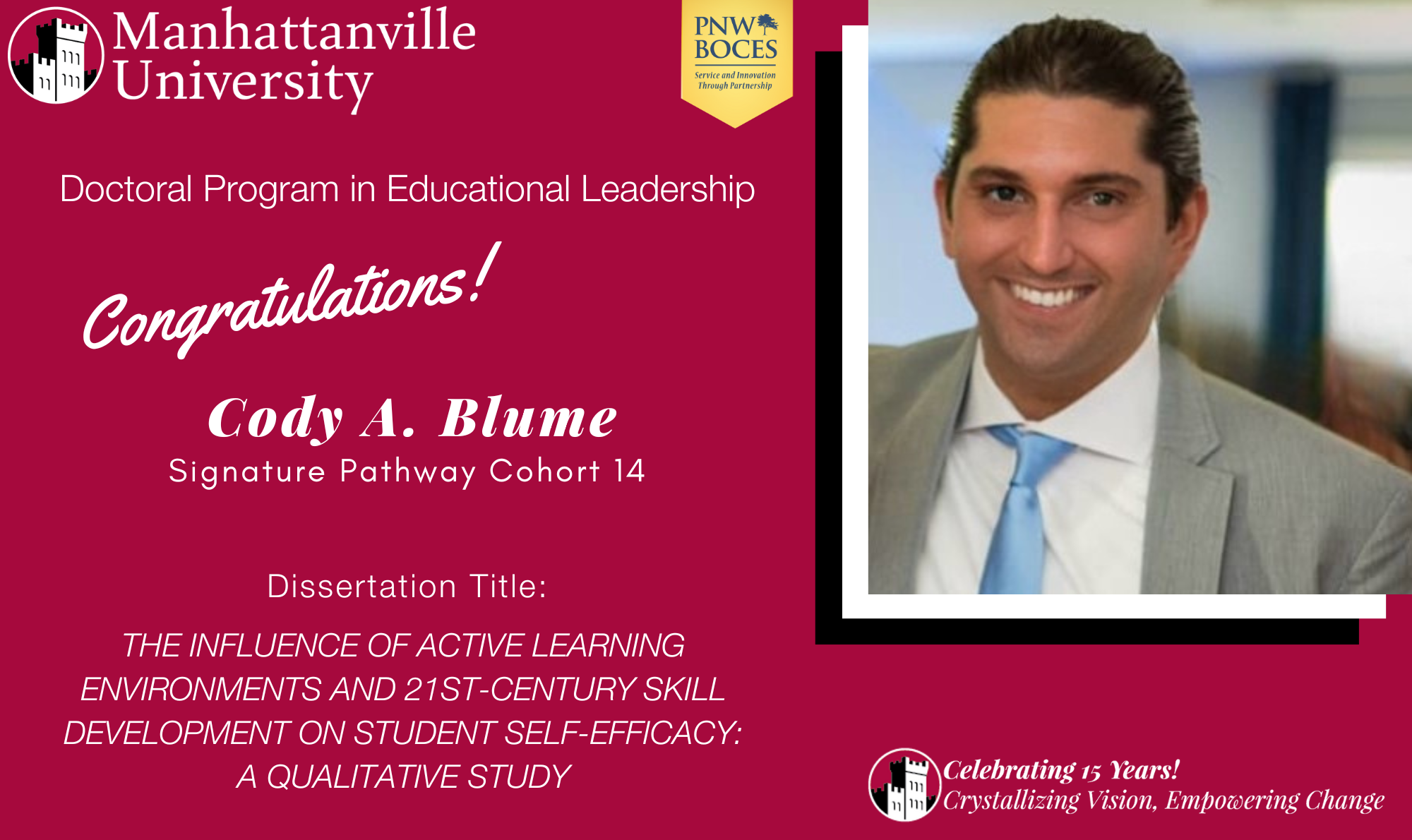 Successful Final Dissertation Defense - Congratulations to Cody A. Blume!