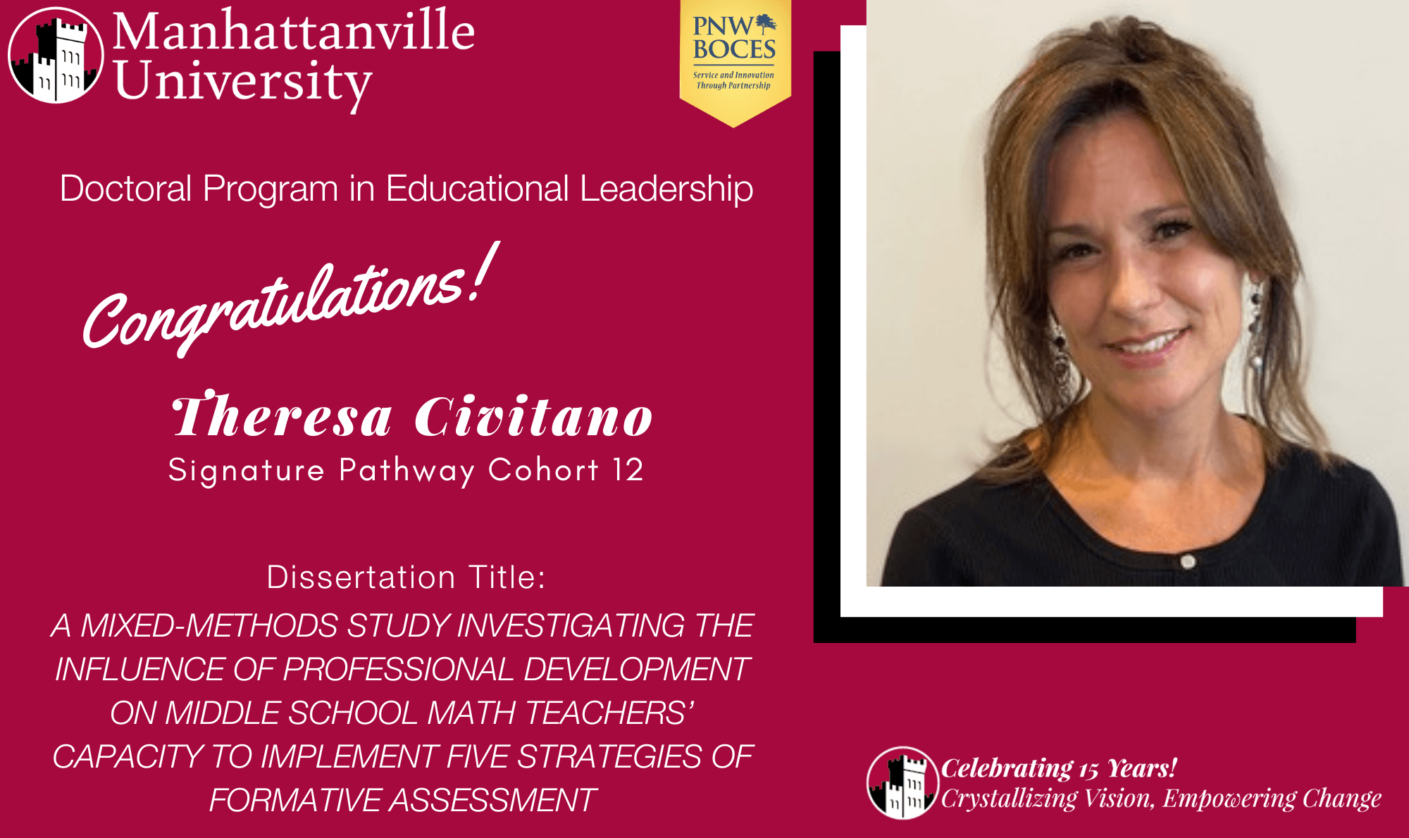 Successful Final Dissertation Defense - Congratulations to Theresa Civitano!