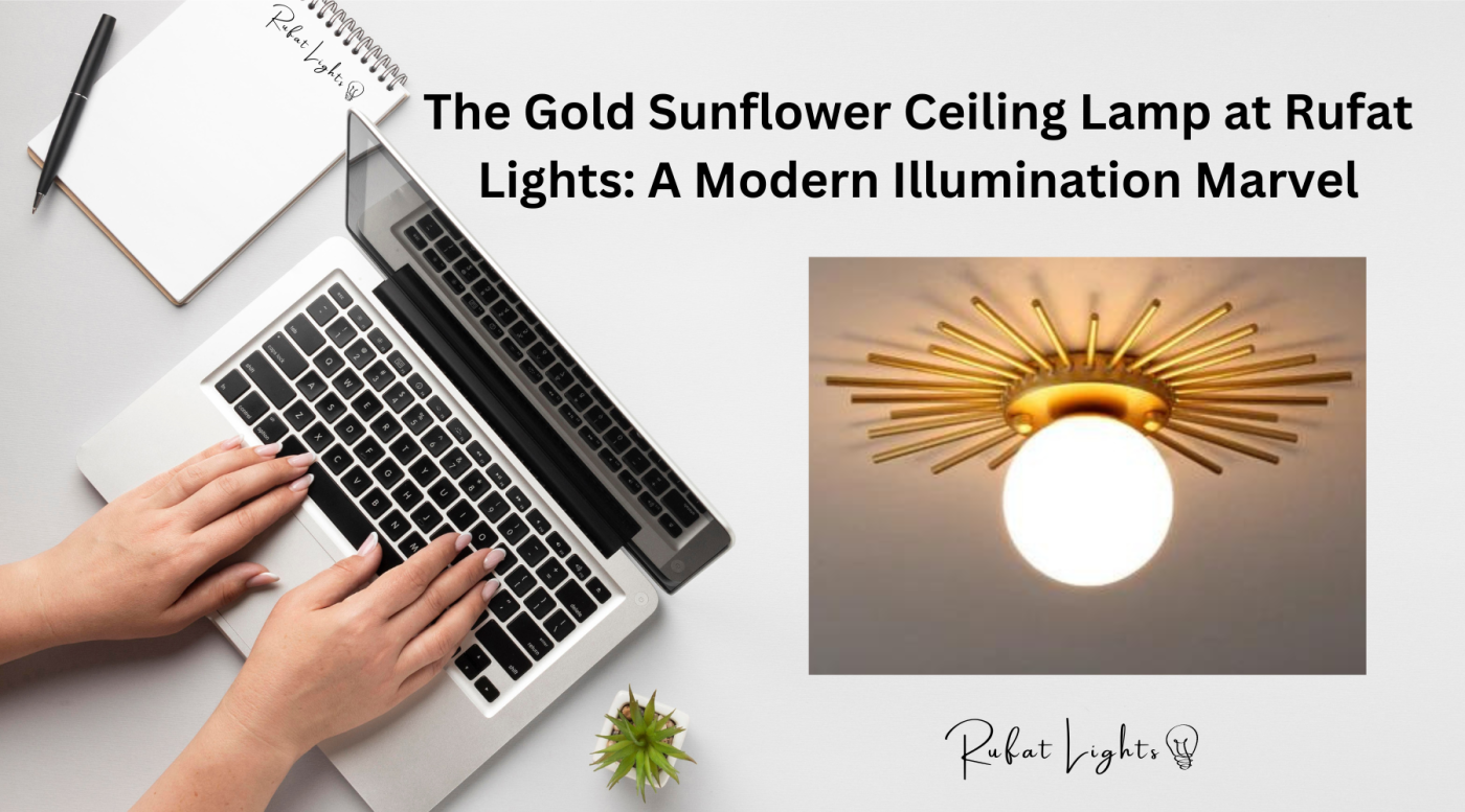 The Gold Sunflower Ceiling Lamp at Rufat Lights: A Modern Illumination Marvel