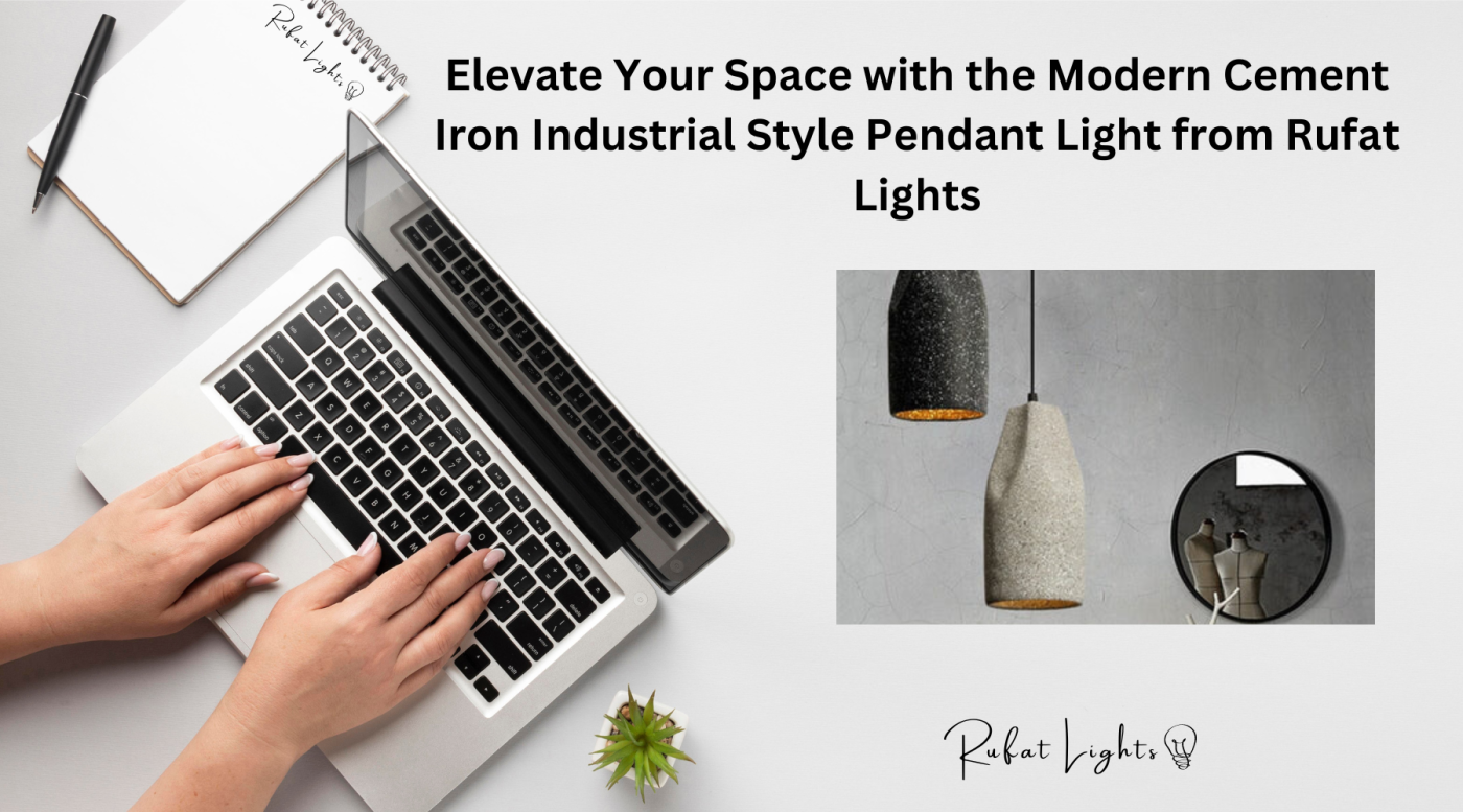 Elevate Your Space with the Modern Cement Iron Industrial Style Pendant Light from Rufat Lights