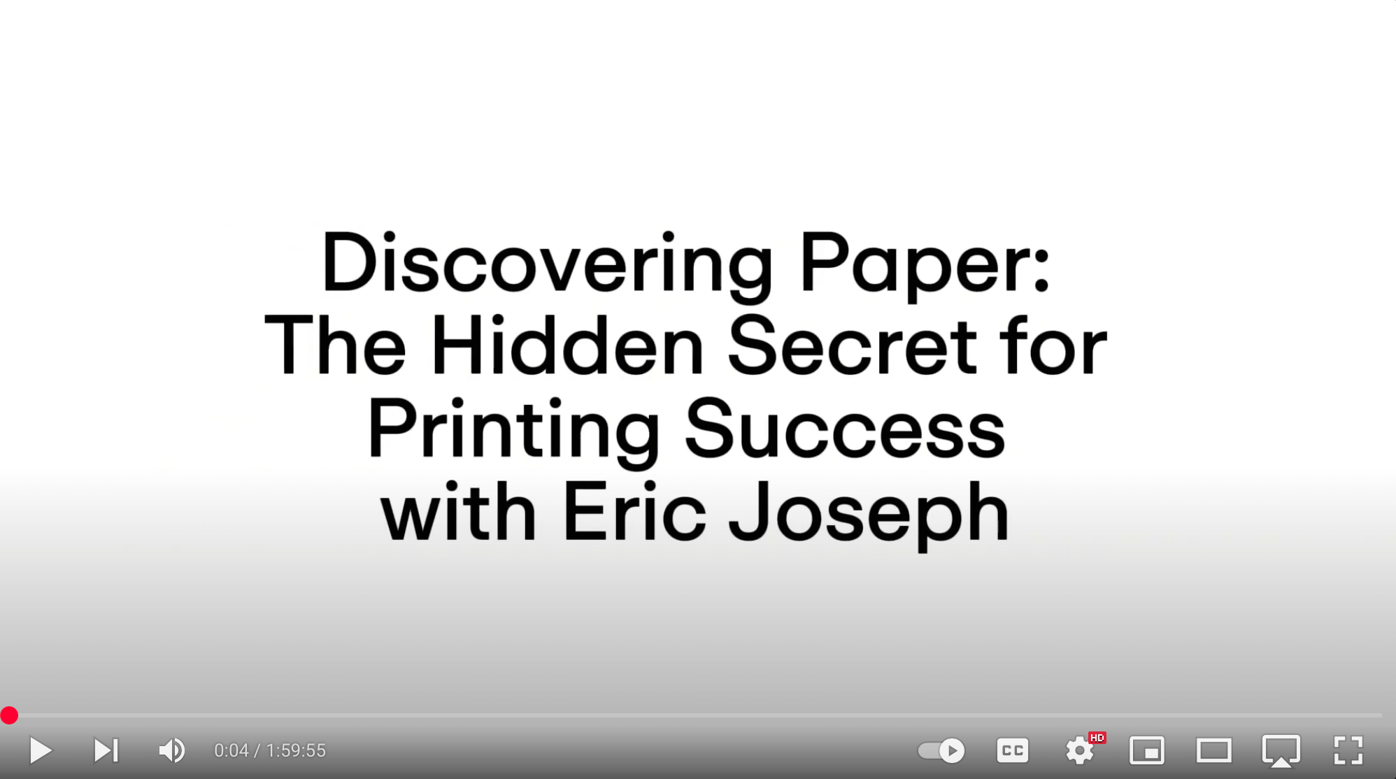 Discovering Paper: The Hidden Secret For Printing Success - Video